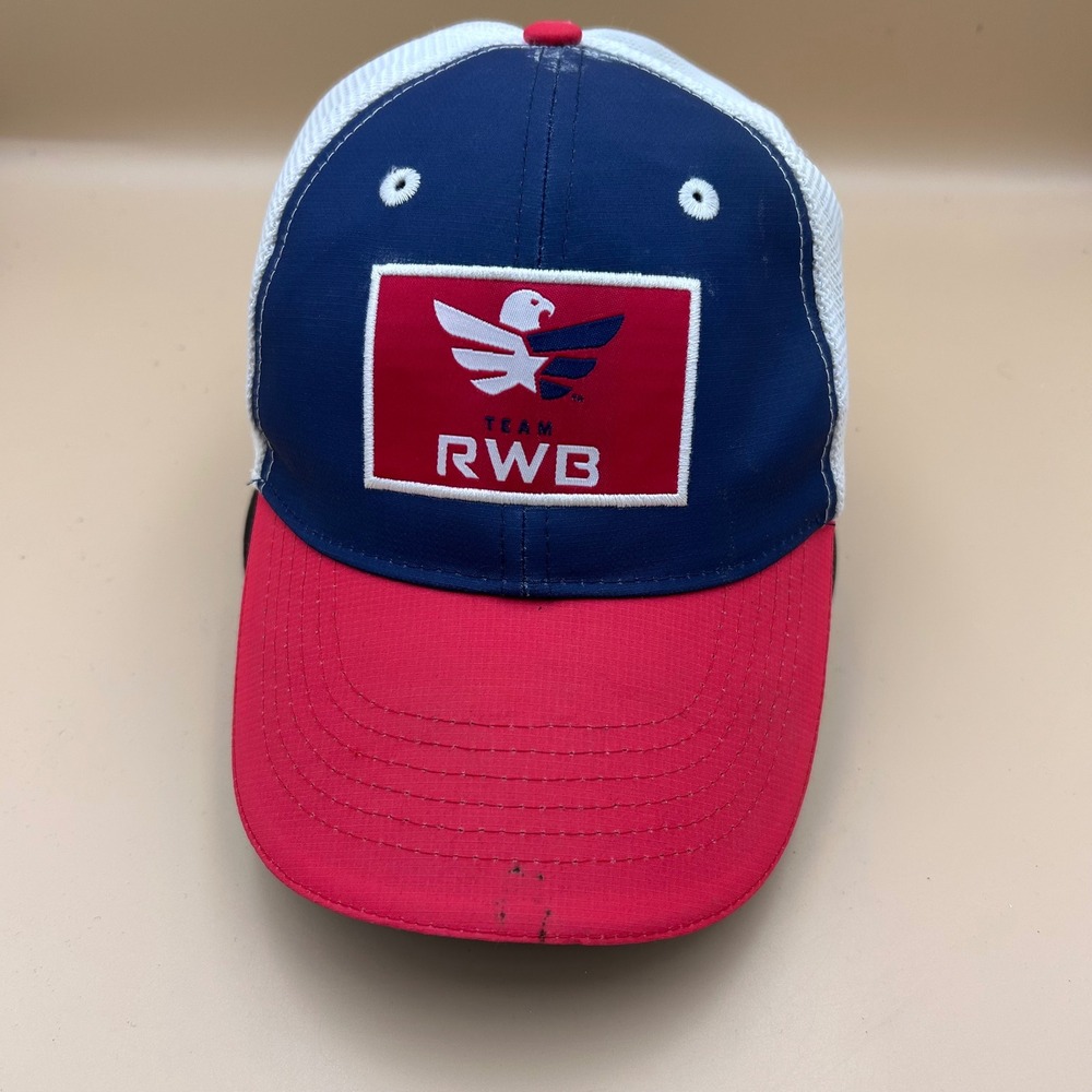 Headsweats Team RWB Trucker Hat Red White Blue Mesh Snapback Eagle Logo